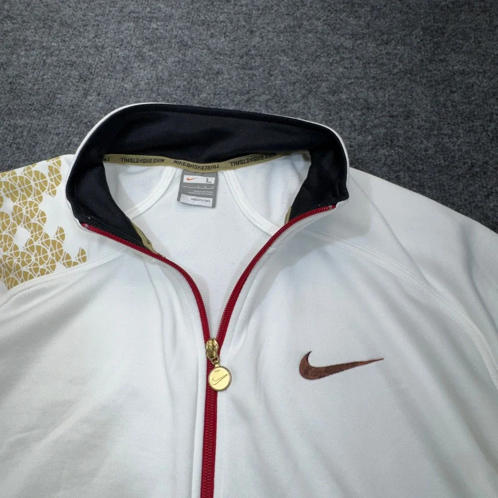 Nike Tracksuit Mens Large Medium White Basketball Warm Up Jacket Pants NYC Set